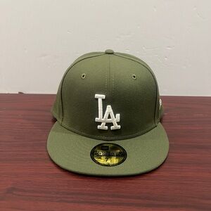 New Era, 59Fifty, Fitted Hat, Los Angeles Dodgers, Green & White